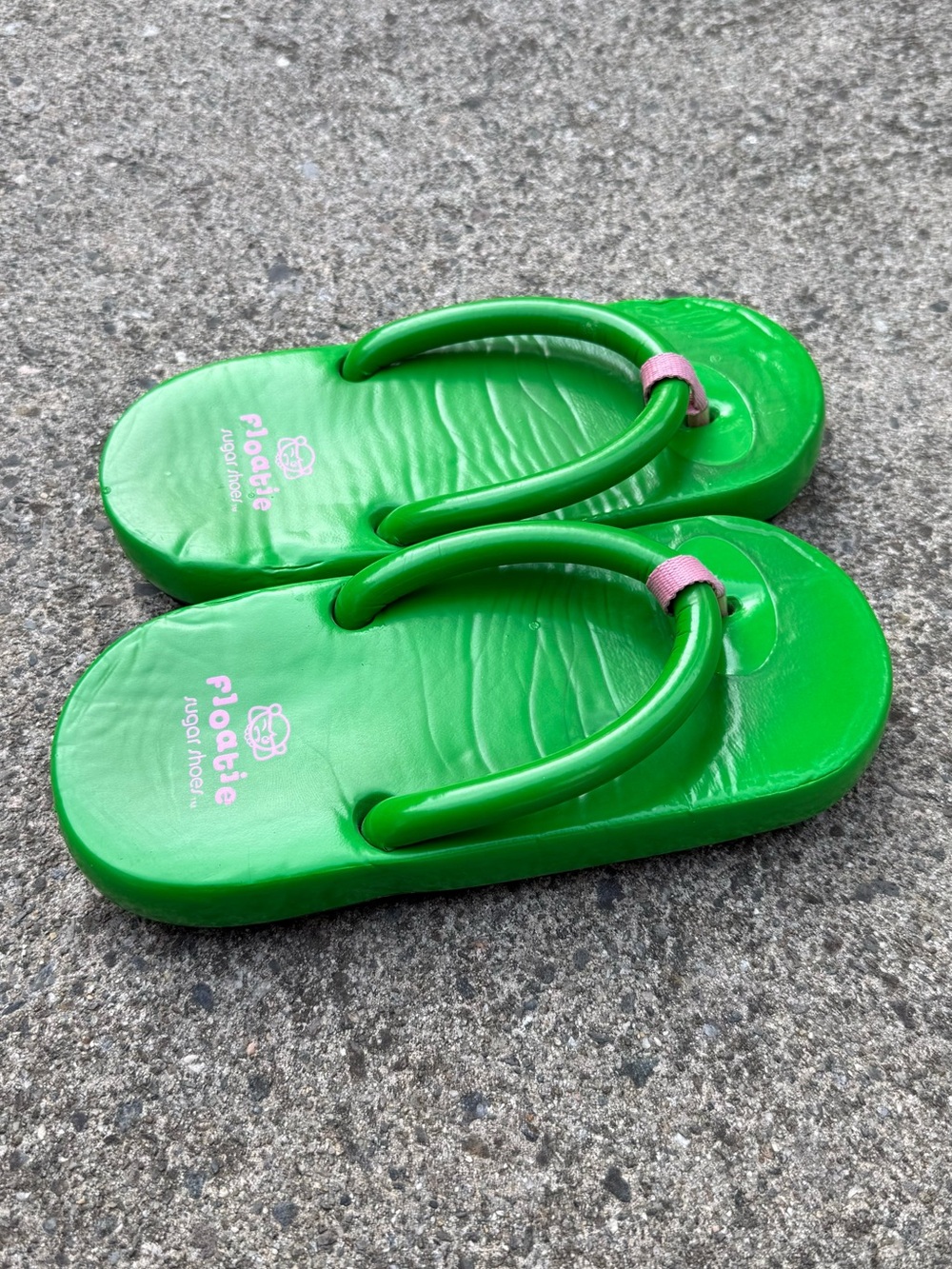 Vintage Floatie Sugar Shoes Lime Green & Pink Platform Sandals Rare Y2K Size 7 - Picture 2 of 11